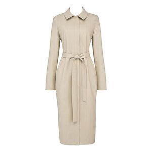 House of CB Ariel Women's Beige Belted Vegan Leather Trench Coat Small NWOT